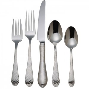 Reed Barton Hammered Antique 5 Piece Flatware Set by RBA1817